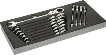 Halfords Advanced 12 Piece Flexhead Ratchet Spanner Set Modular Tray