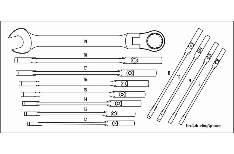 Halfords Advanced 12 Piece Flexhead Ratchet Spanner Set Modular Tray Halfords Advanced 12 Piece Flexhead Ratchet Spanner Set Modular Tray