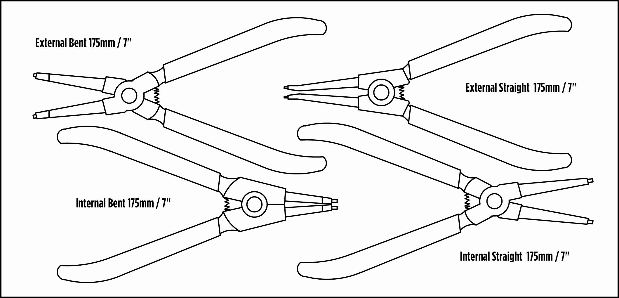 Halfords Advanced 4 Piece Circlip Plier Set Modular Tray