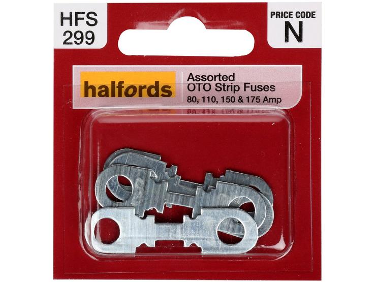 Halfords Assorted OTO Strip Fuses 80, 110, 150 & 175 AMP