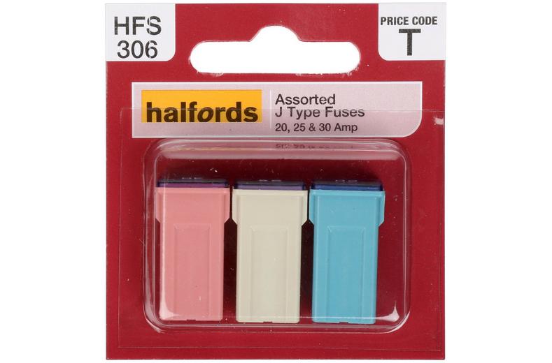Halfords Assorted J Type Fuses 20,25 & 30 AMP (FUSE218) Halfords Assorted J Type Fuses 20,25 & 30 AMP (FUSE218)