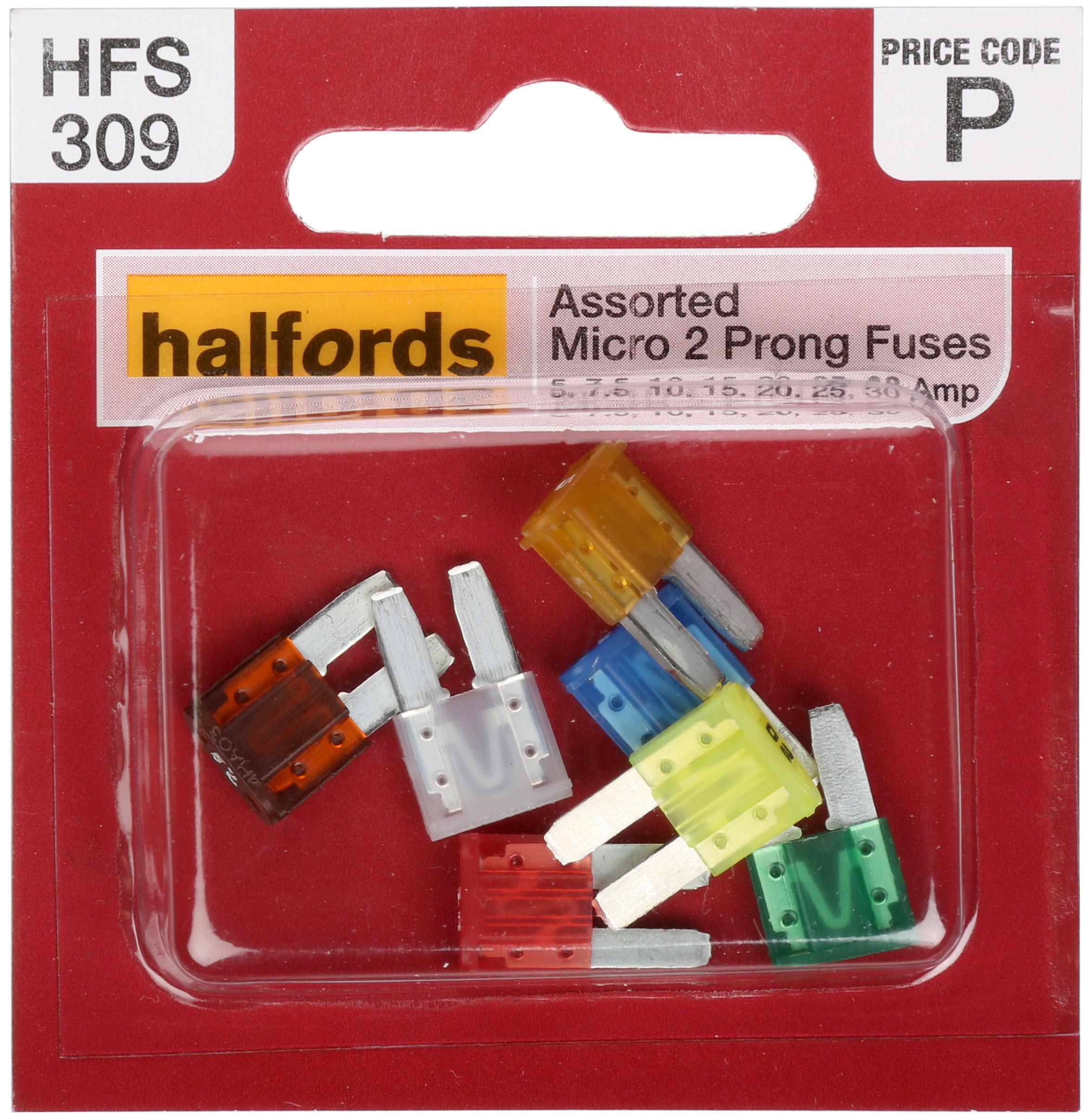 Halfords 2 Micro Prong Fuses- 5-7. 5-10-15-20-25-30Amp