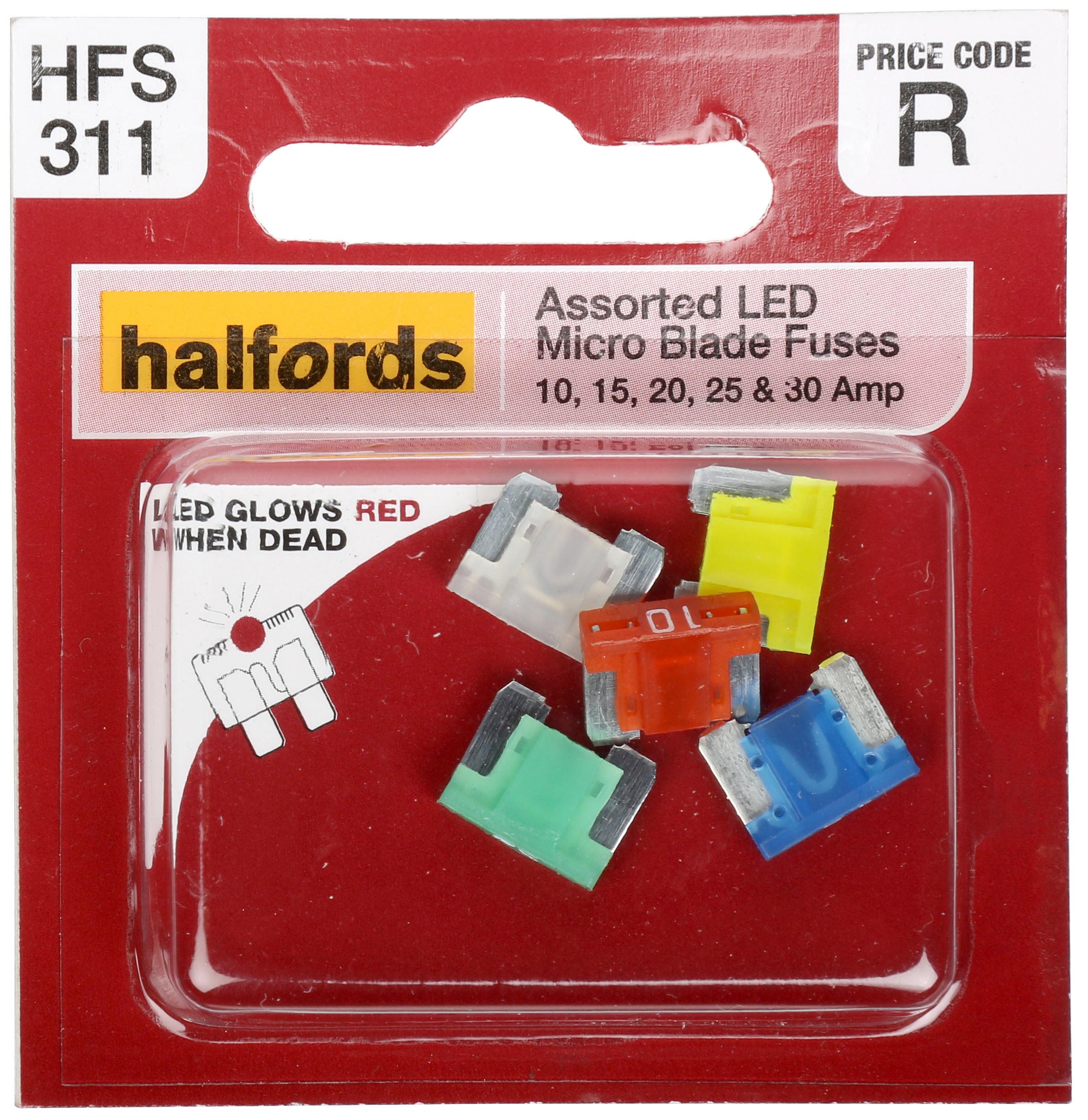 Halfords  Assorted Led Micro Fuses 10-15-20-25-30Amp