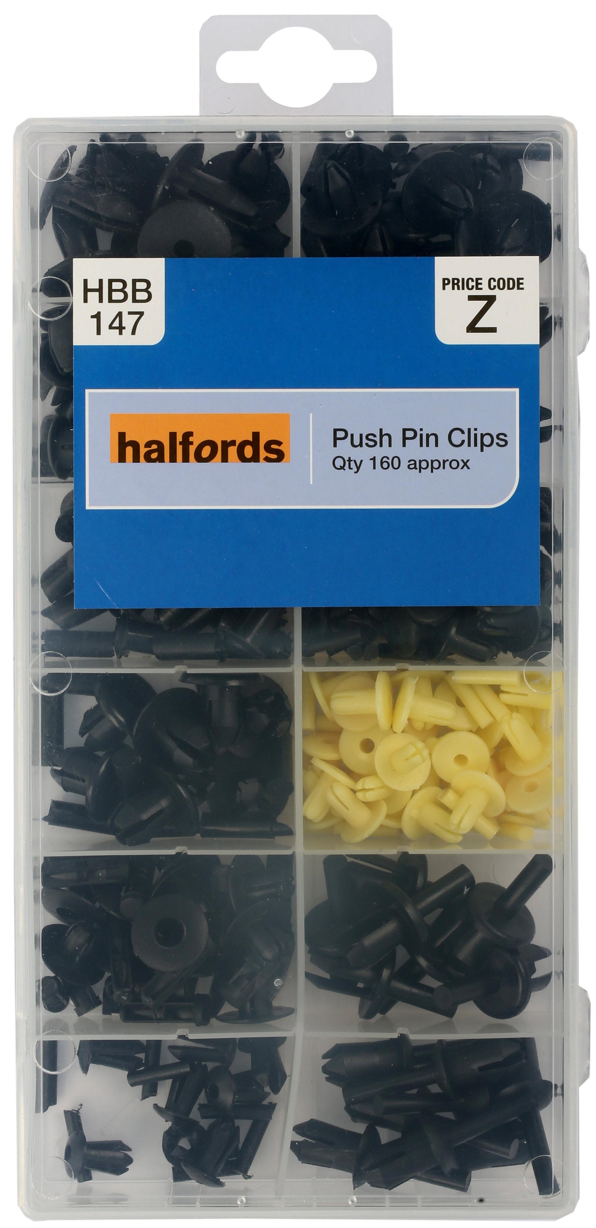 Halfords Assorted Push Pin Clips 160Pcs