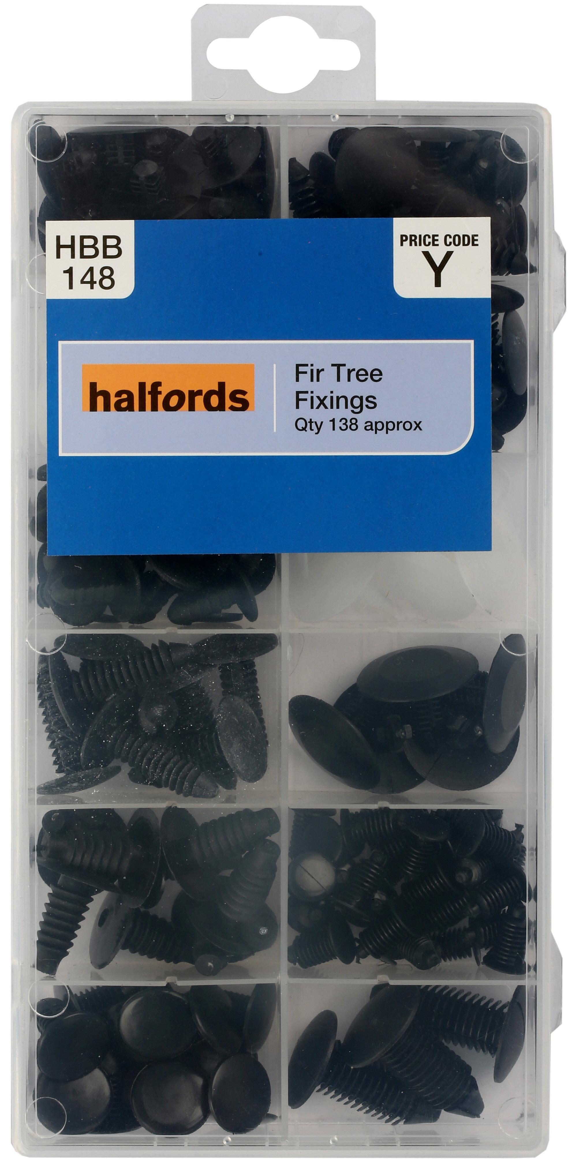 Halfords Assorted Fir Tree Fixings 138Pcs