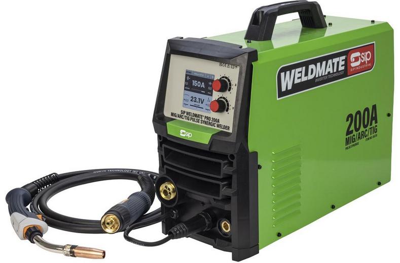 SIP WELDMATE® PRO 200A MIG/ARC/TIG Pulse Synergic Welder SIP WELDMATE® PRO 200A MIG/ARC/TIG Pulse Synergic Welder