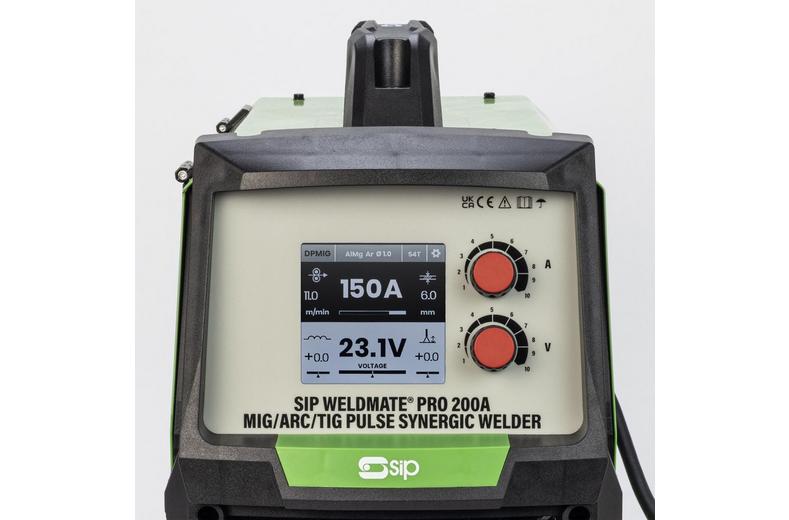 SIP WELDMATE® PRO 200A MIG/ARC/TIG Pulse Synergic Welder SIP WELDMATE® PRO 200A MIG/ARC/TIG Pulse Synergic Welder