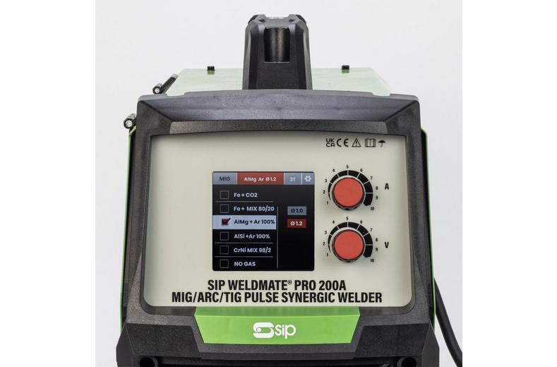 SIP WELDMATE® PRO 200A MIG/ARC/TIG Pulse Synergic Welder SIP WELDMATE® PRO 200A MIG/ARC/TIG Pulse Synergic Welder