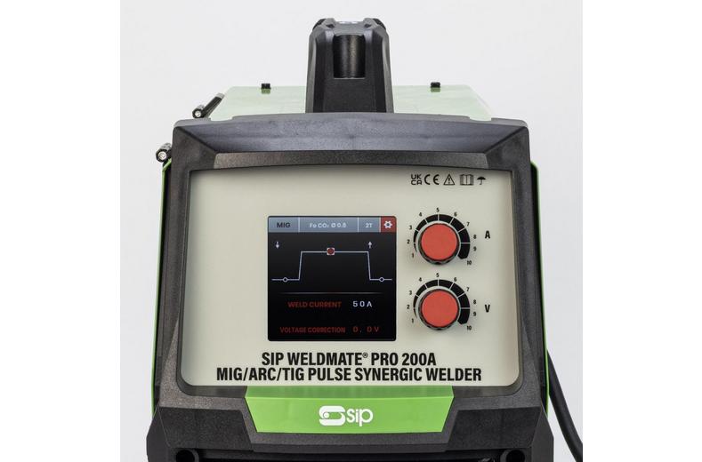 SIP WELDMATE® PRO 200A MIG/ARC/TIG Pulse Synergic Welder SIP WELDMATE® PRO 200A MIG/ARC/TIG Pulse Synergic Welder