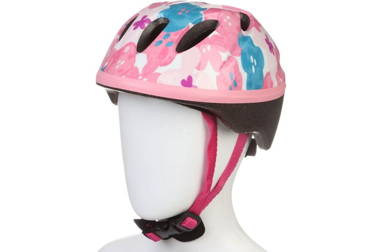 Halfords Pink Floral Toddler Helmet, 44-50cm Halfords Pink Floral Toddler Helmet, 44-50cm