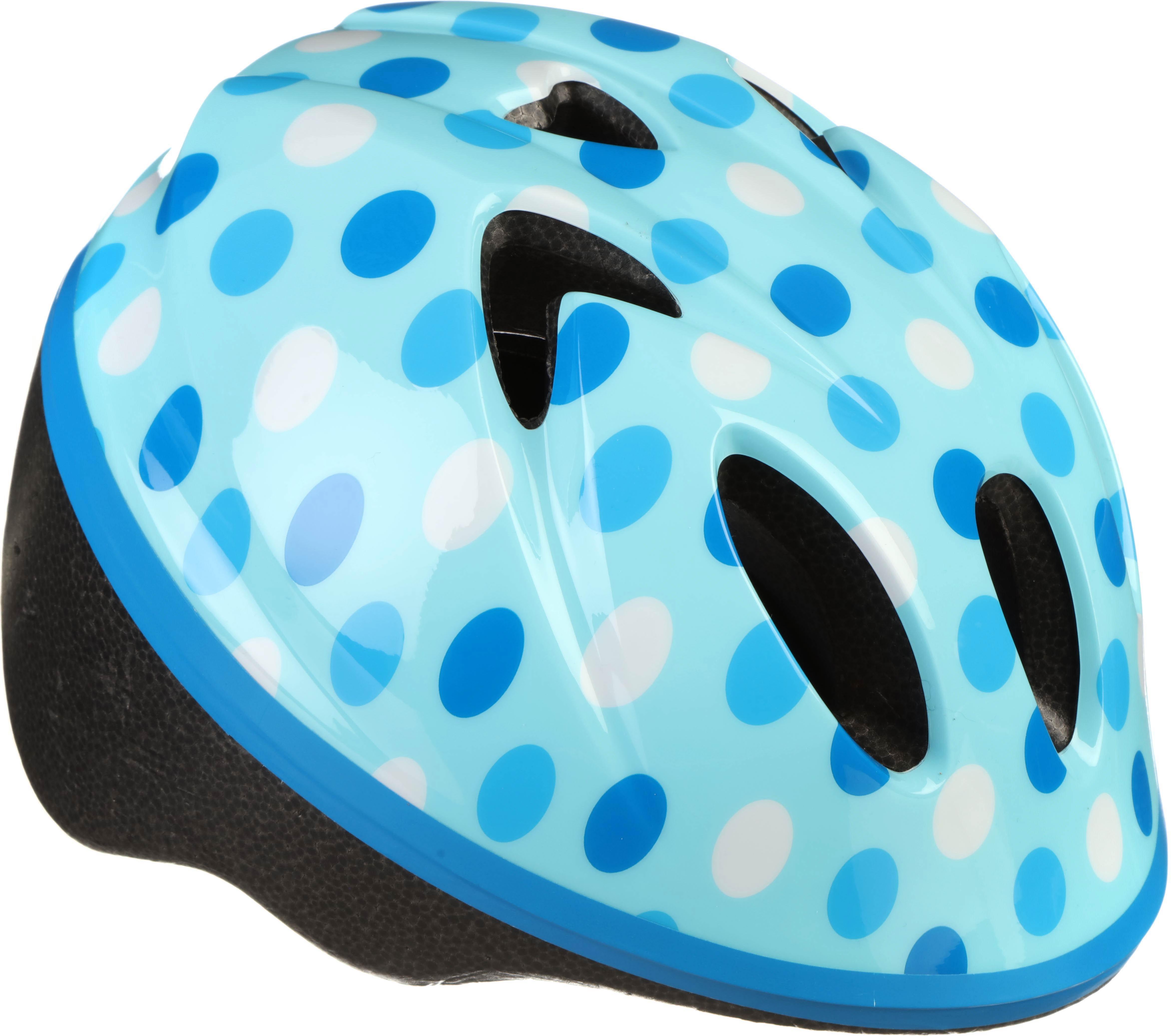 Halfords Blue Polka Dot Toddler Helmet, 44 - 50 cm