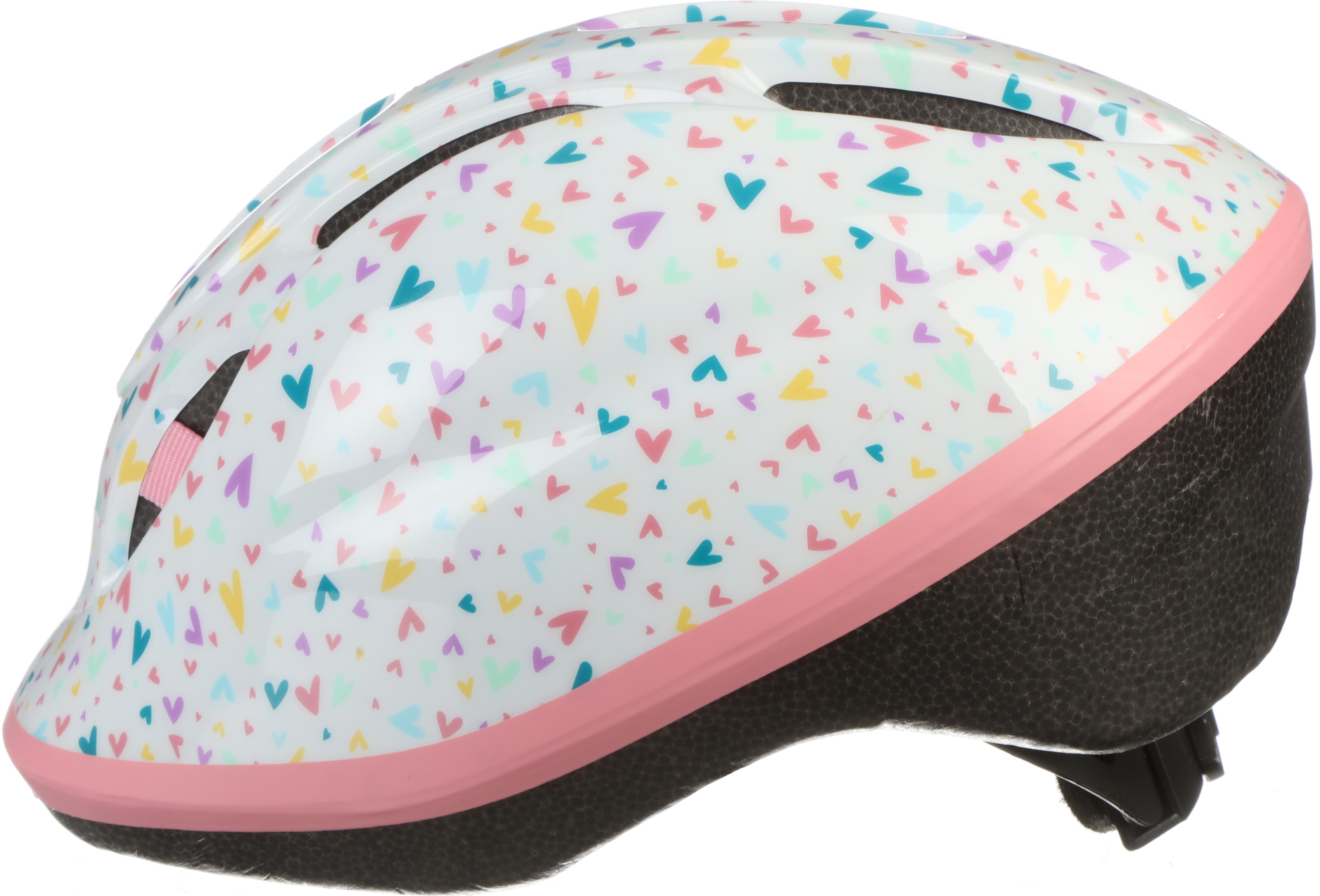 Halfords Multi Colour Hearts Kids Helmet, 46-54cm