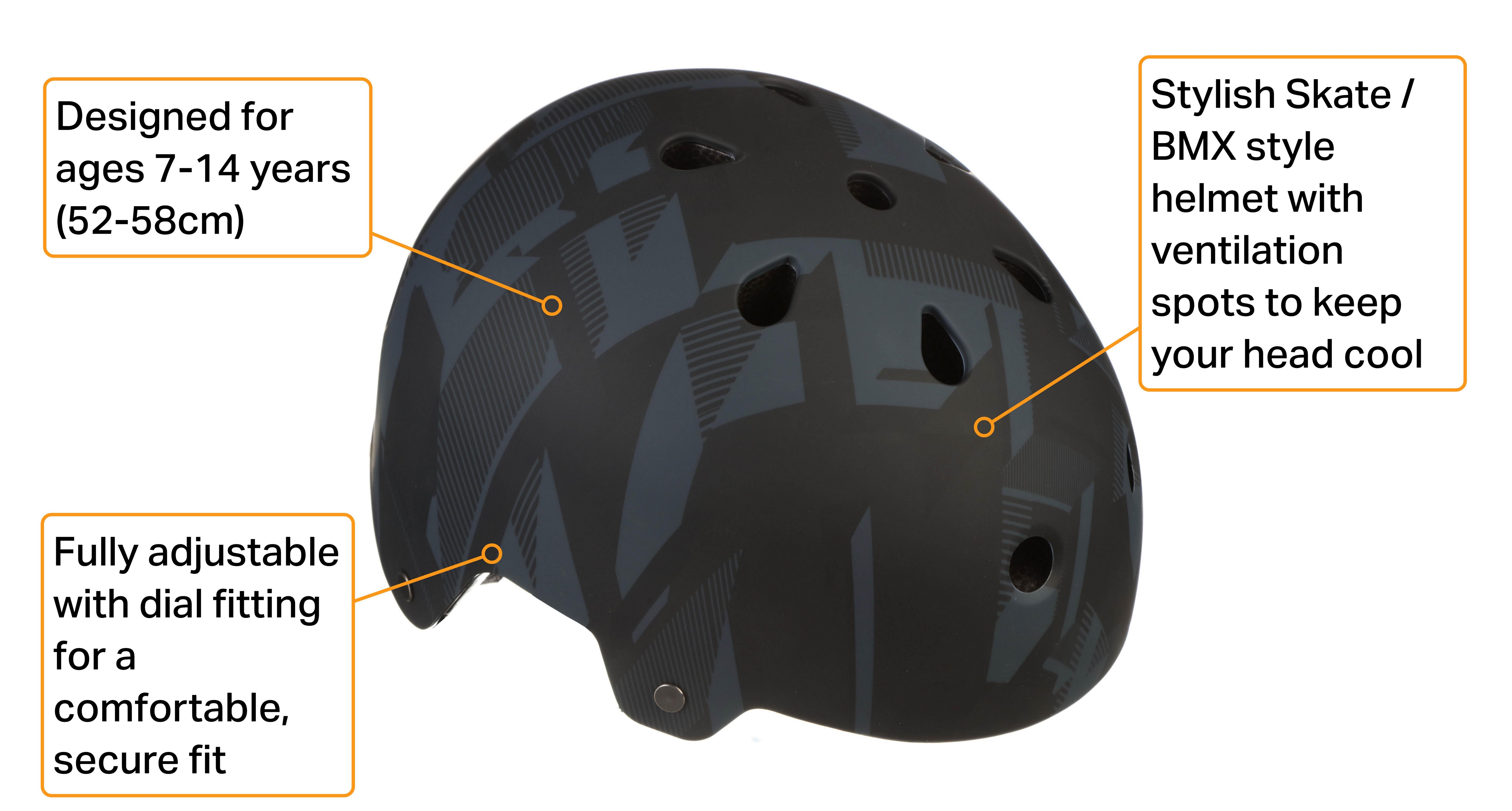 Halfords Grey Print Kids Skate, 52 - 58 cm
