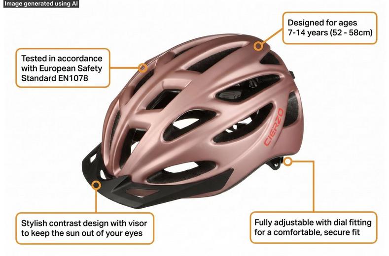 Halfords Pearlised Cierzo Junior Helmet, 52 - 58 cm Halfords Pearlised Cierzo Junior Helmet, 52 - 58 cm