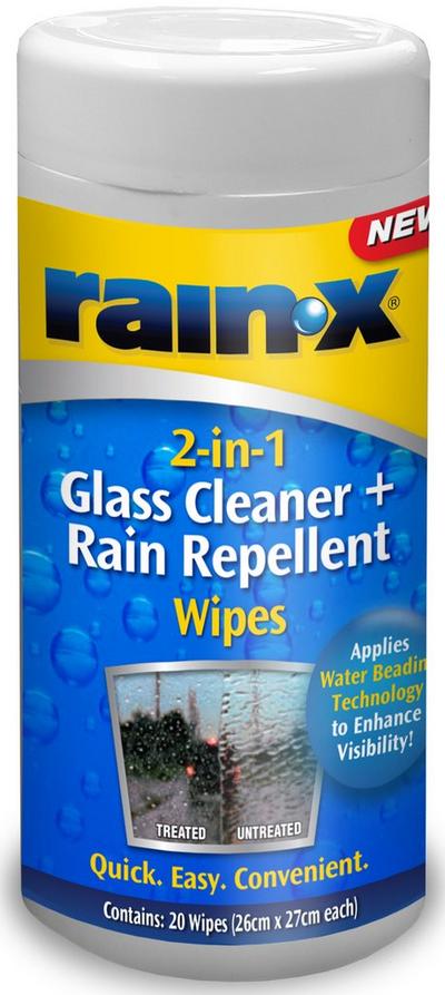 Rain-X 2-in-1 Glass Cleaner & Rain Repellent Wipes Rain-X 2-in-1 Glass Cleaner & Rain Repellent Wipes