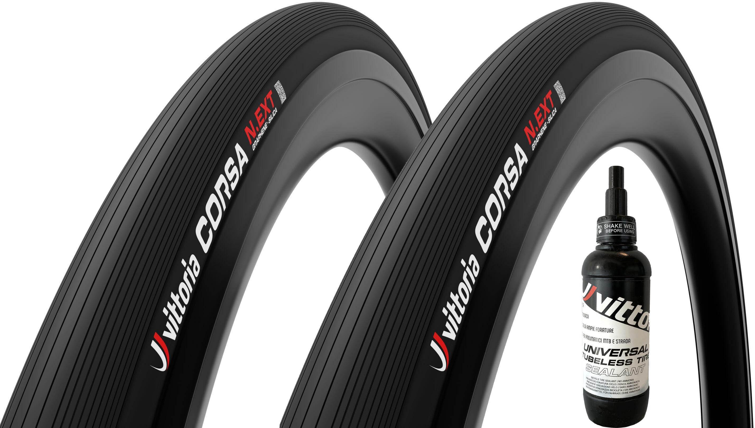 Vittoria Corsa N.EXT TLR Tyre & Sealant Bundle | Halfords UK