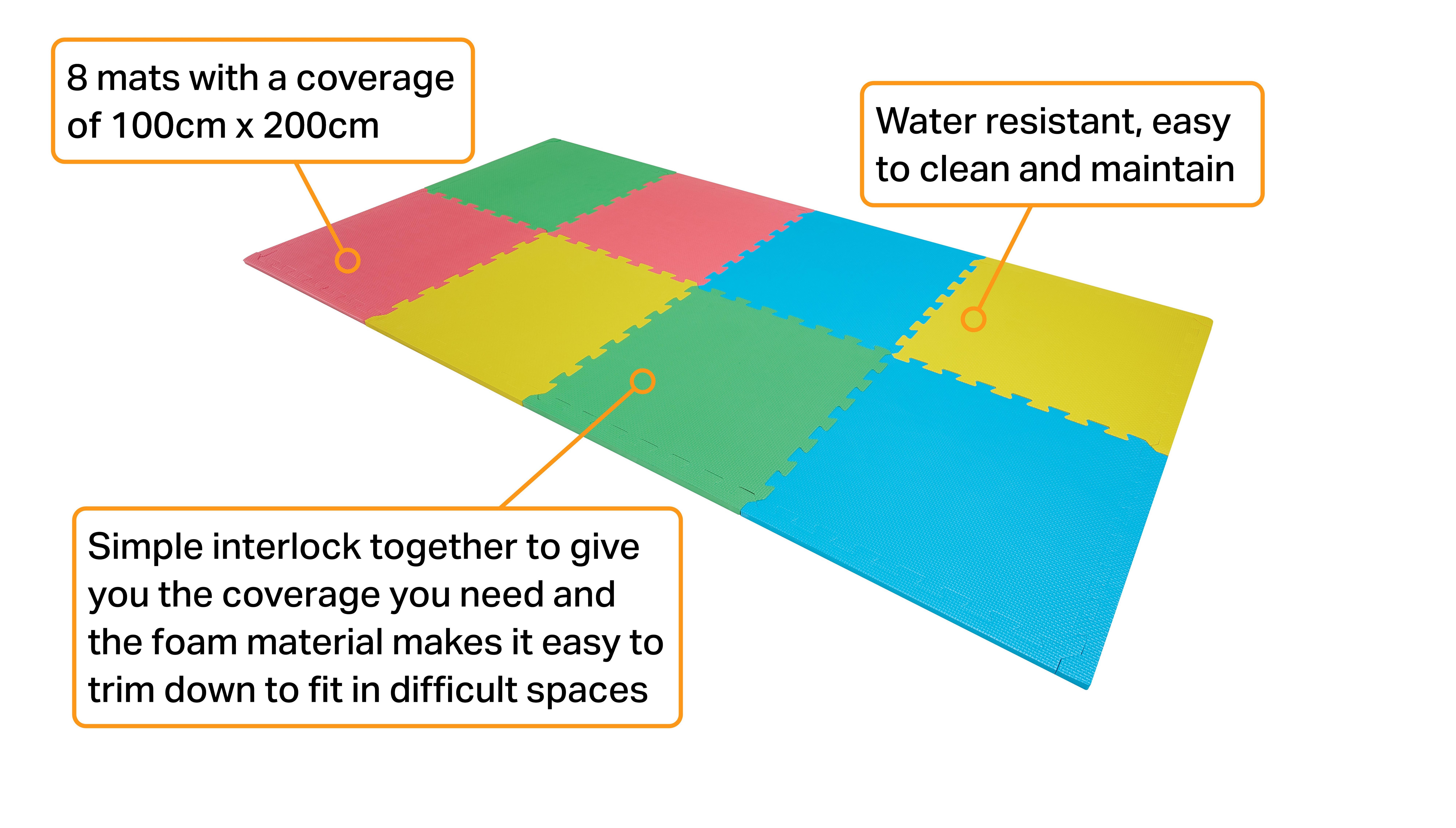 Halfords 8 Pack  Coloured Floor Mats