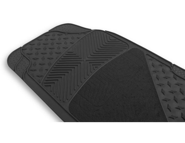 Goodyear Premium Carpet & Rubber Gray Floor Mat Set, 4-Piece