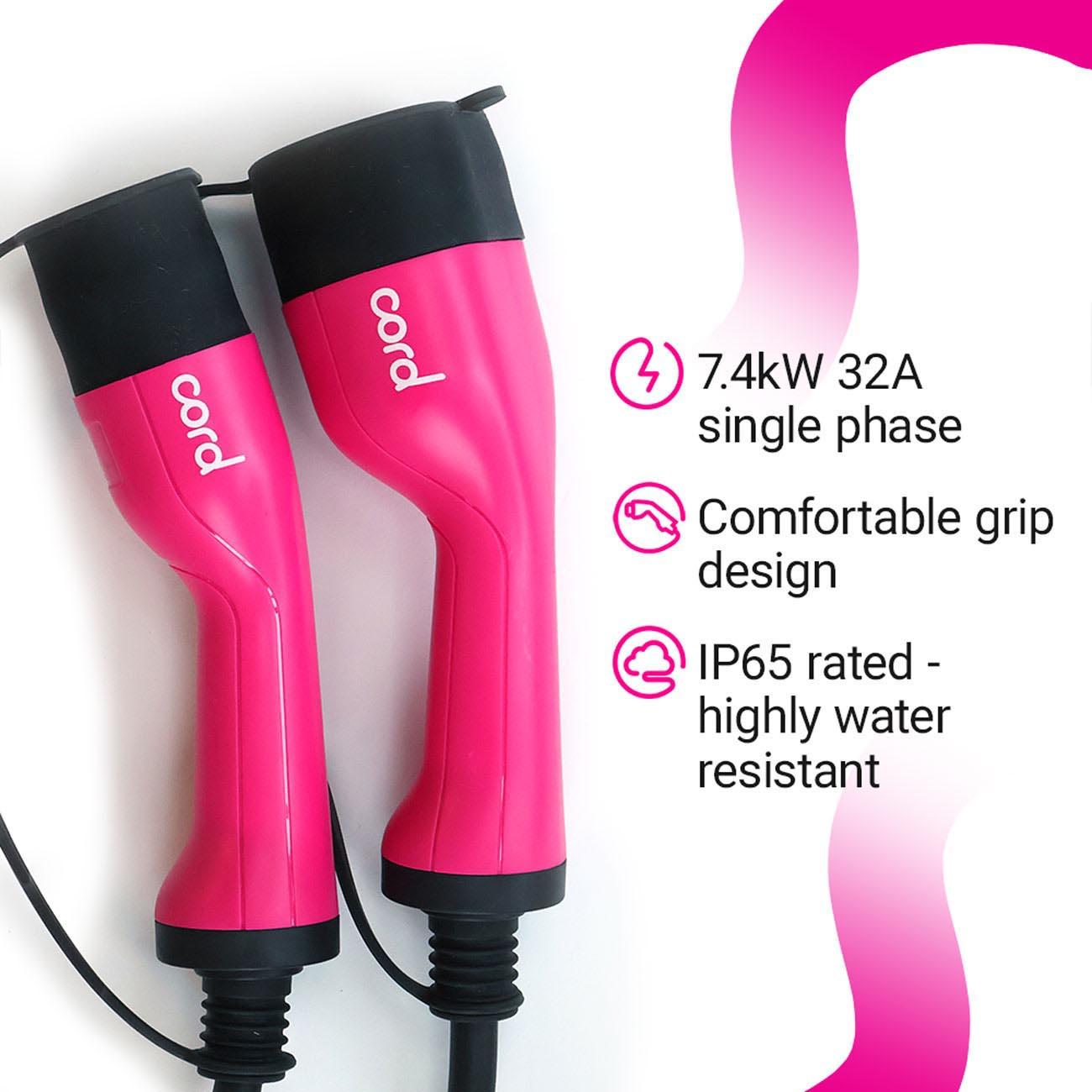 Cord Pink Cable 5m 230V 32A 7.4KW