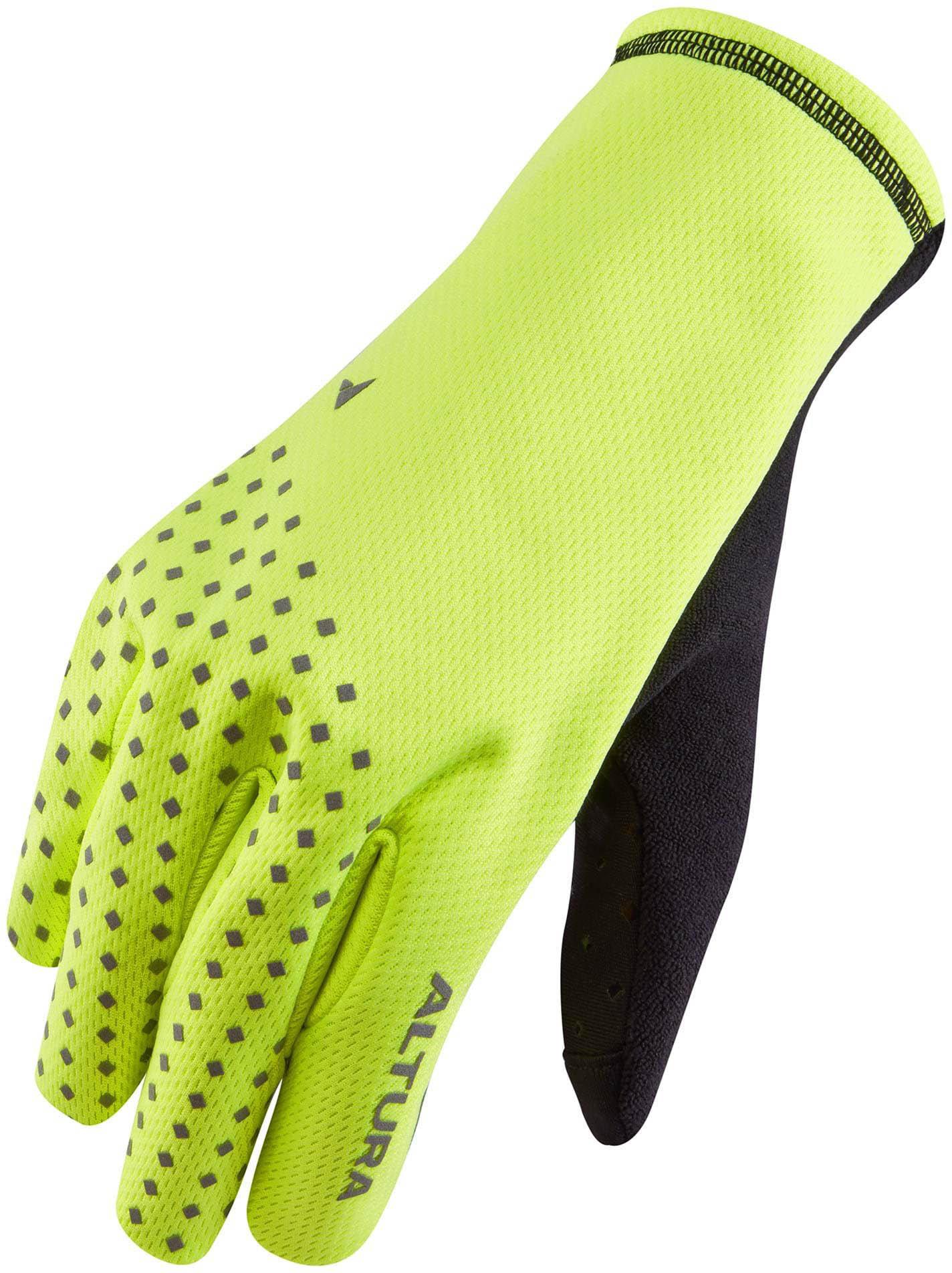 Halfords Altura Nightvision Unisex Windproof Fleece Cycling Gloves Yellow M | Extra 8% off for BC Members