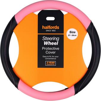 Halfords Pink steering wheel cover