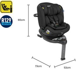 Graco Turn2Me Grow i-Size R129 Rotating ISOFIX Seat Midnight