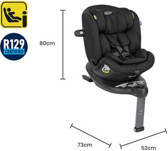 Graco Turn2Me Grow i-Size R129 Rotating ISOFIX Seat - Midnight