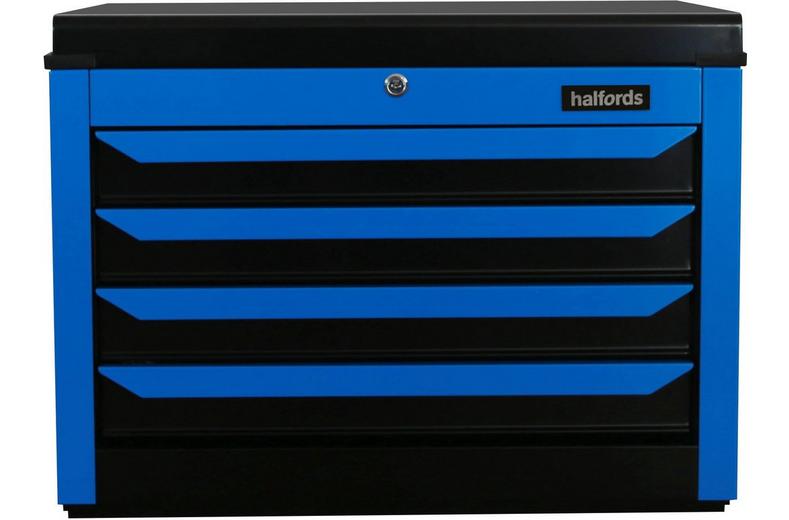 Halfords '27" 4 Drawer Top Chest in Neon Blue(With Auto return function) Halfords '27" 4 Drawer Top Chest in Neon Blue(With Auto return function)