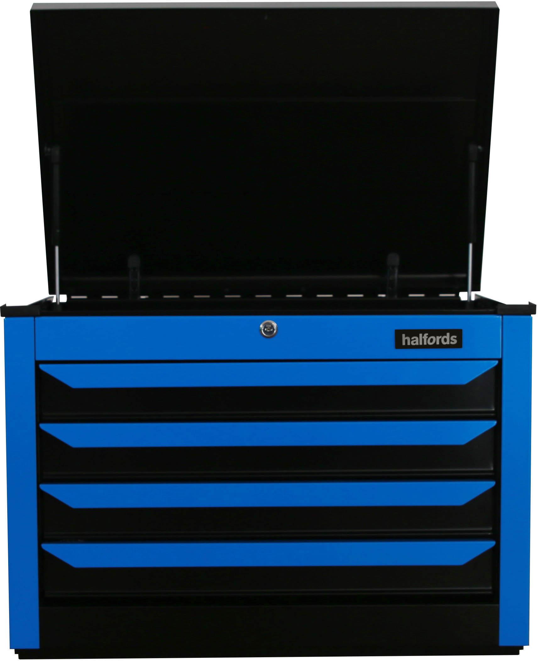 Halfords '27" 4 Drawer Top Chest in Neon Blue(With Auto return function)