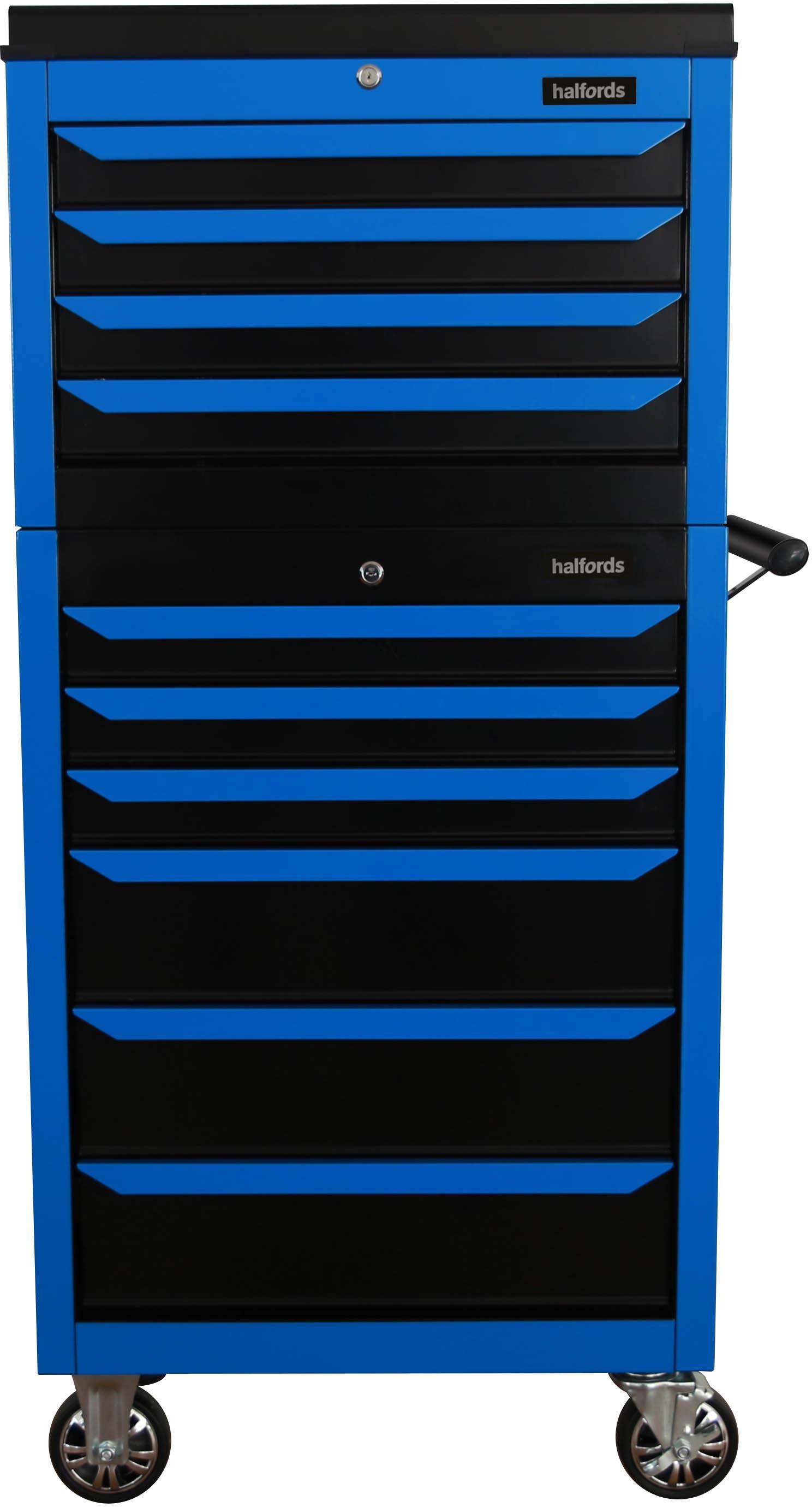 Halfords '27" 4 Drawer Top Chest in Neon Blue(With Auto return function)