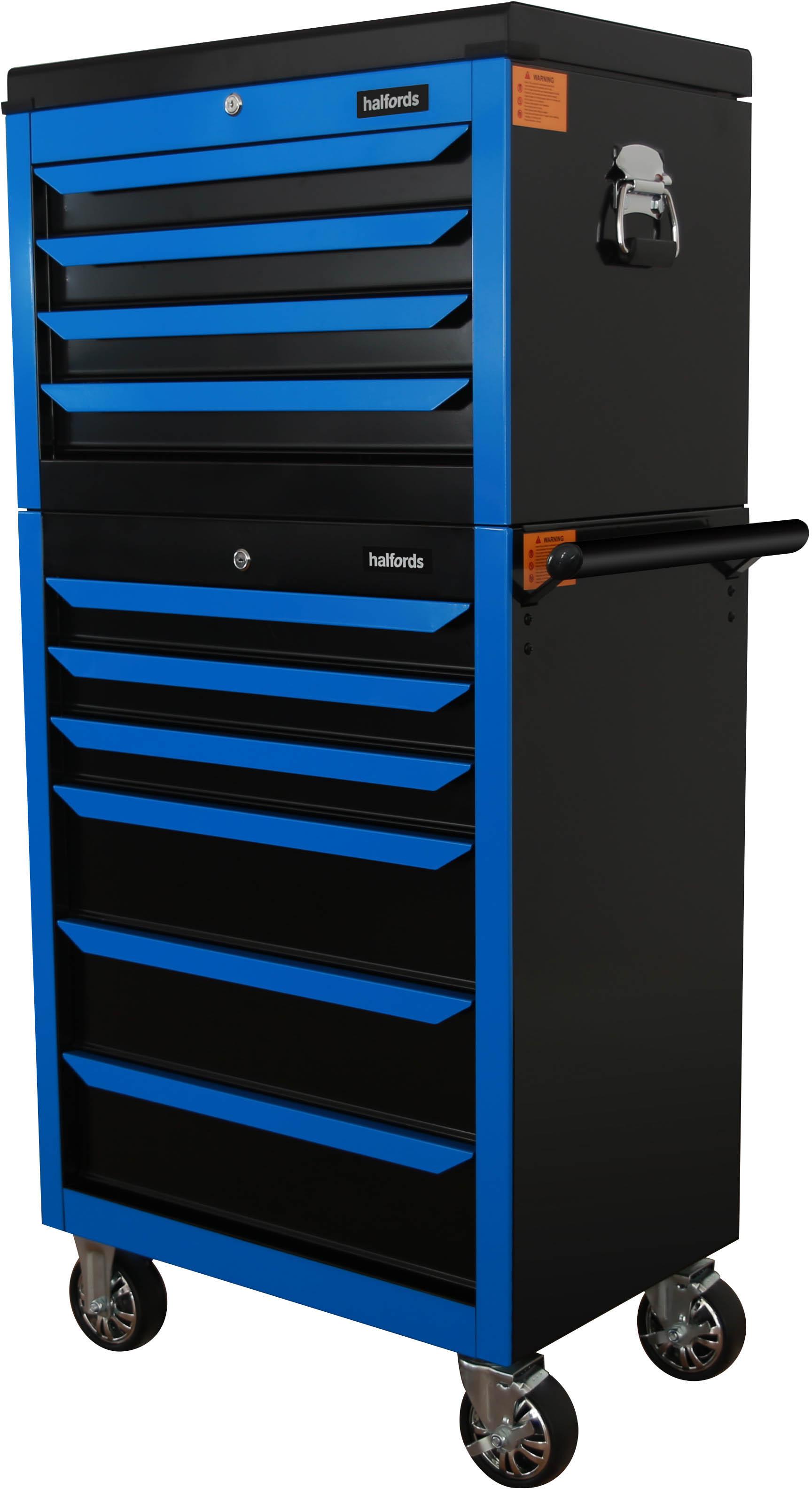 Halfords '27" 4 Drawer Top Chest in Neon Blue(With Auto return function)