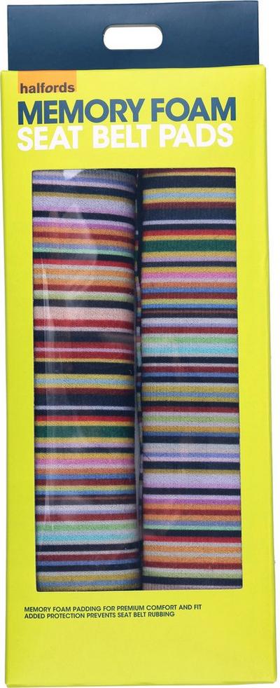 Halfords Striped Memory foam Seat belt pads