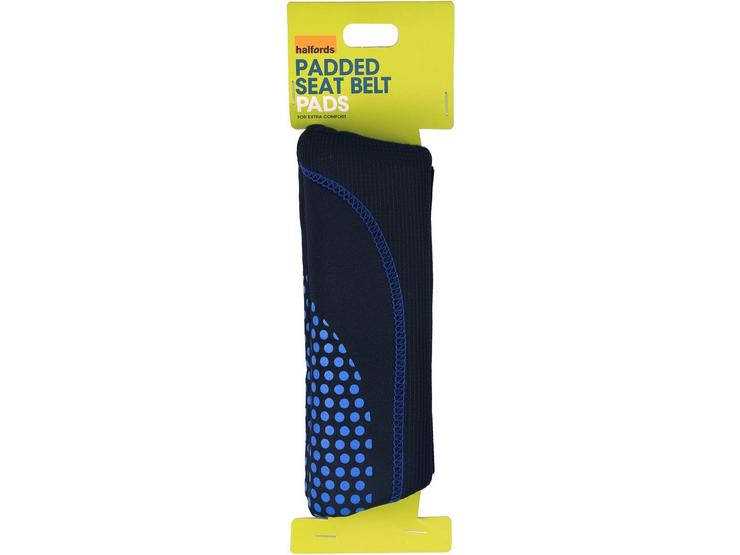 Halfords Black and blue dots Foam seat belt pads