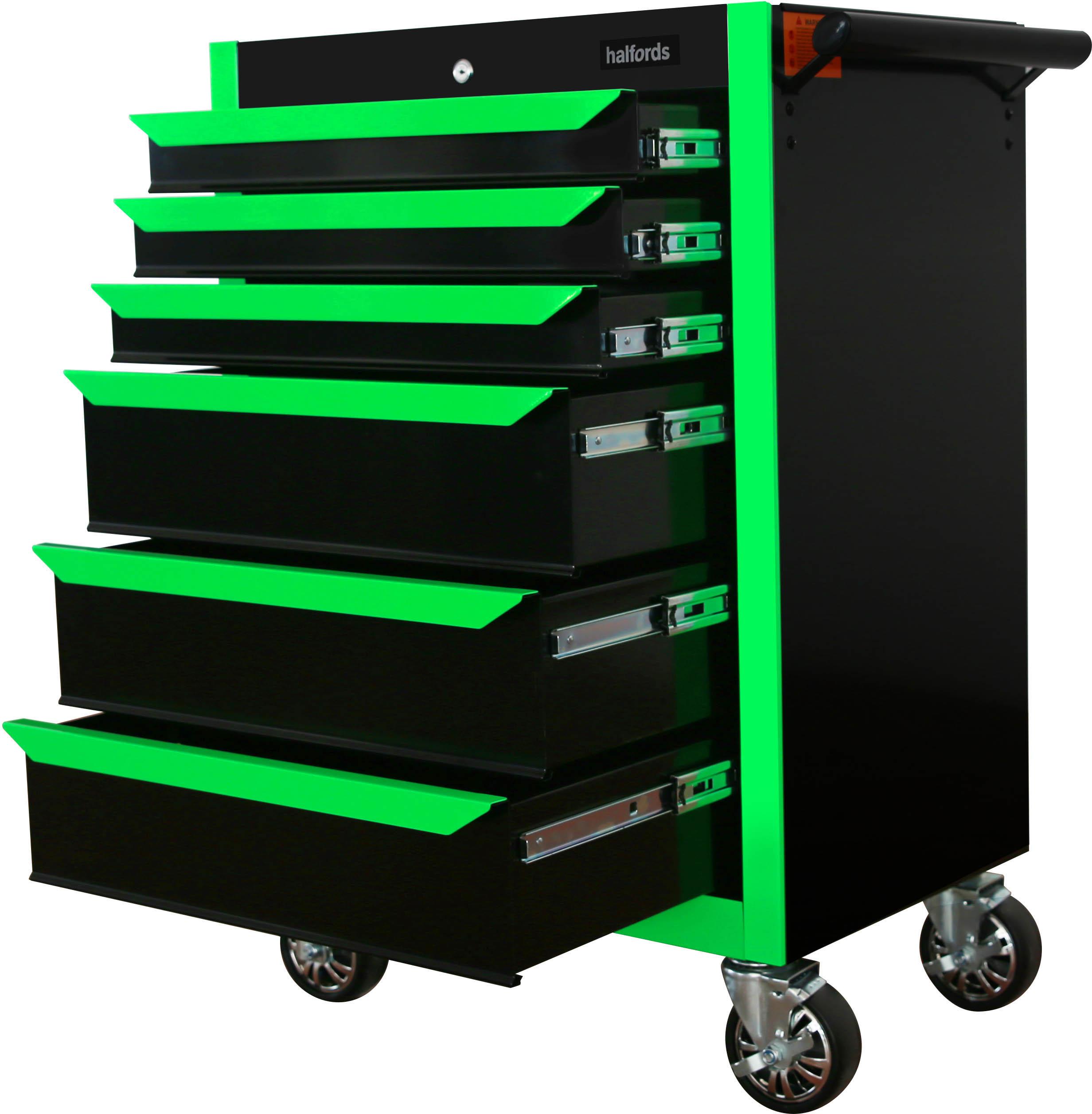 Halfords 27" Neon Green 6 Drawer Cabinet
