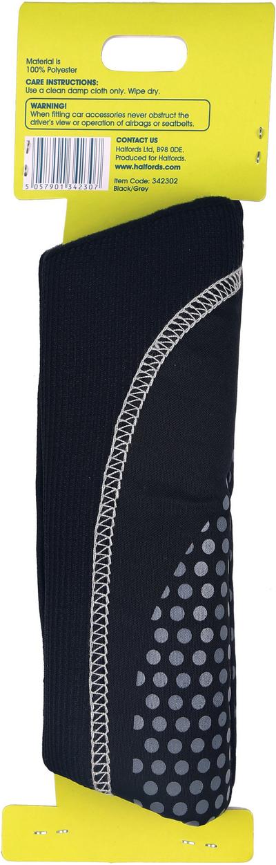 Halfords Black & Grey Dots Memory Foam seat belt pads