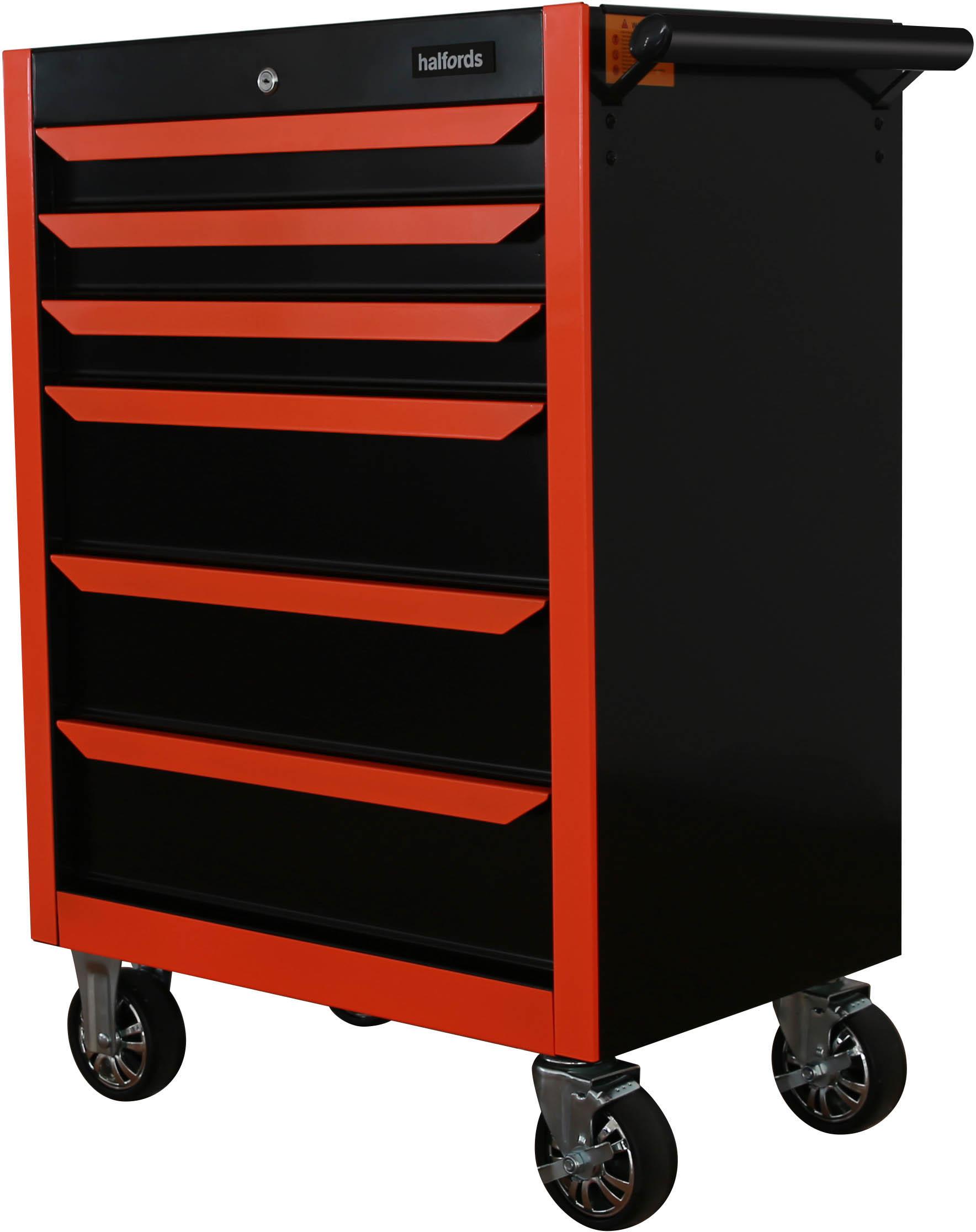 Halfords 27" Neon Orange 6 Drawer Cabinet