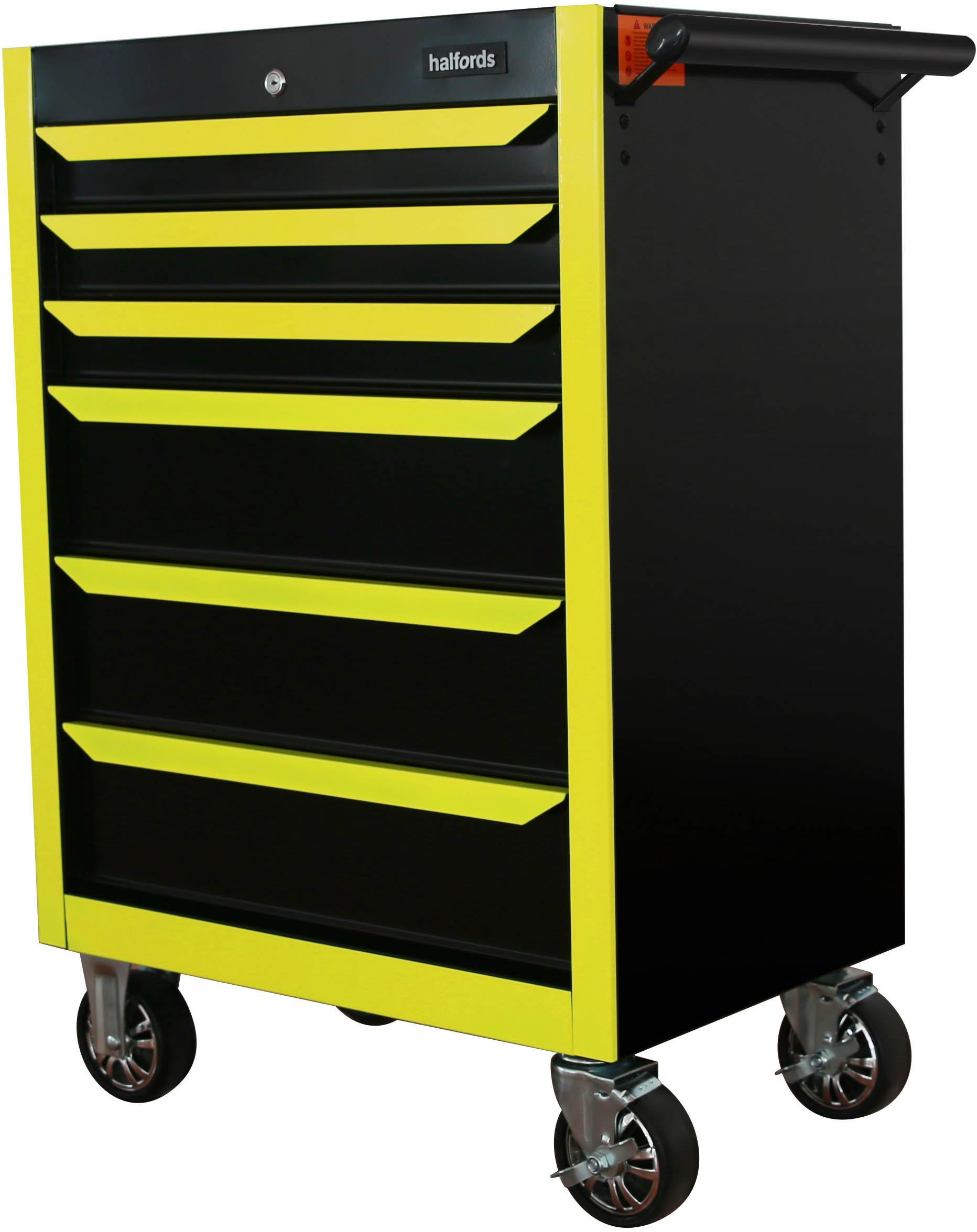 Halfords 27" Neon Yellow 6 Drawer Cabinet