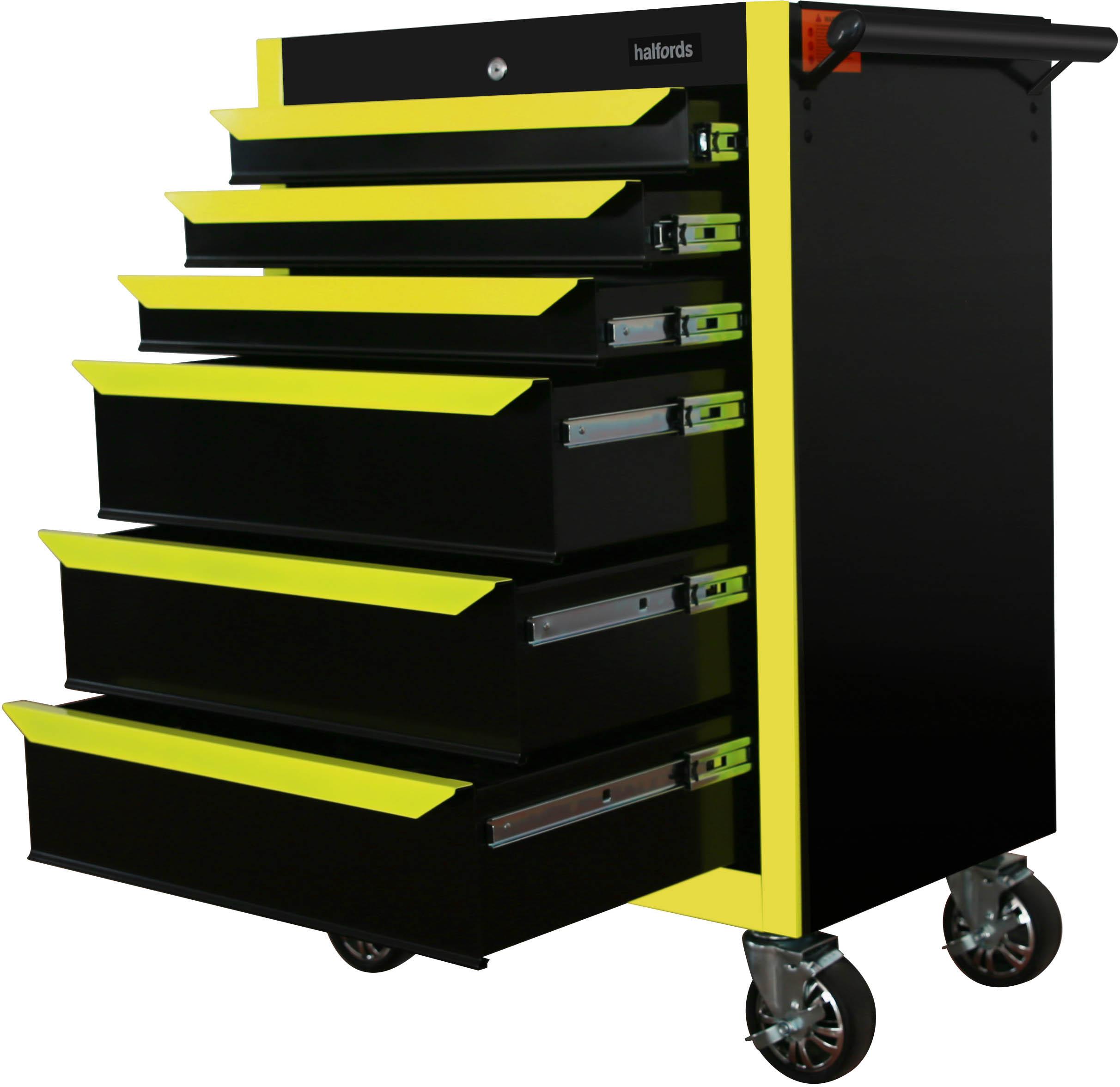 Halfords 27" Neon Yellow 6 Drawer Cabinet
