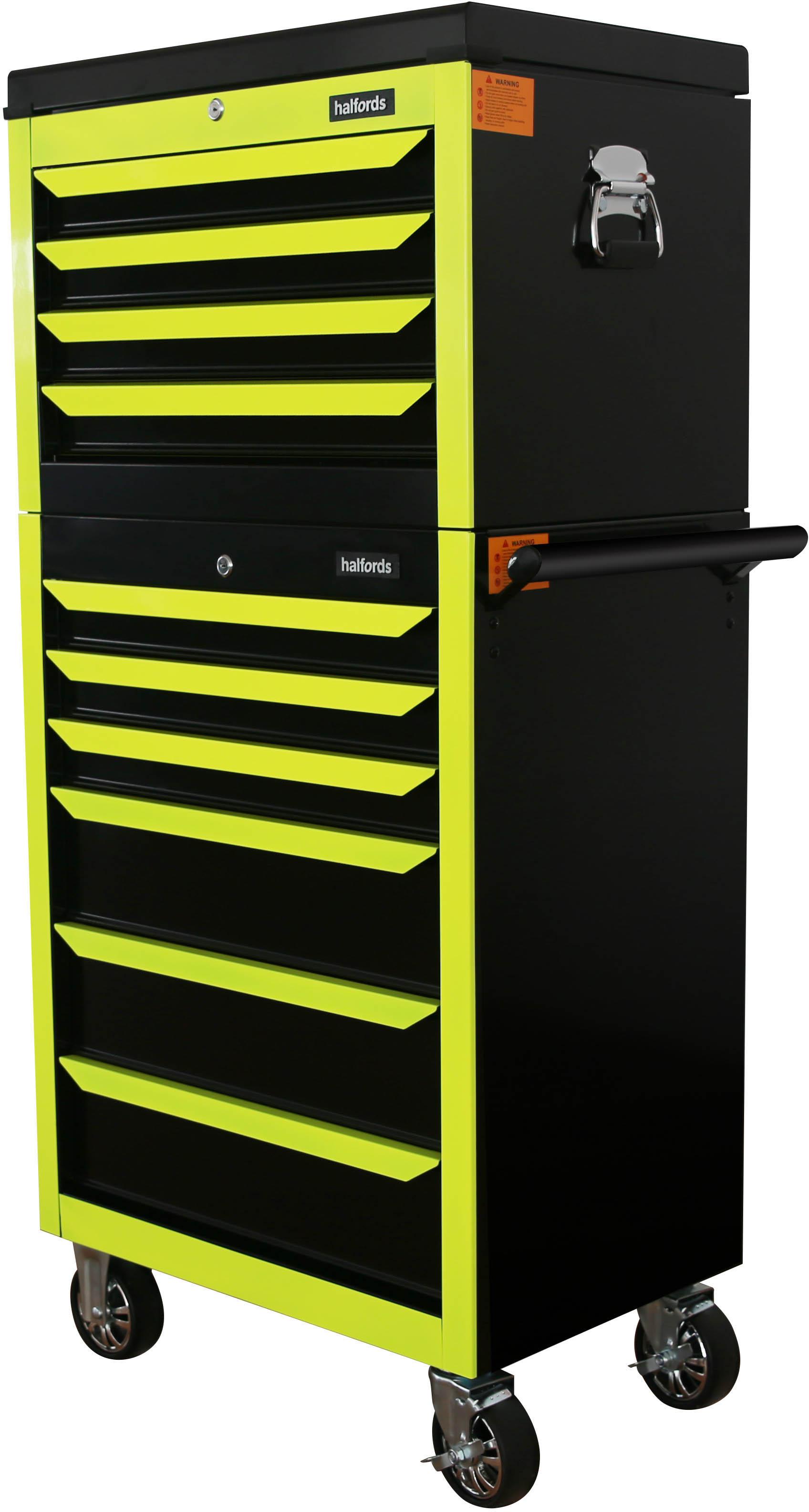 Halfords 27" Neon Yellow 6 Drawer Cabinet