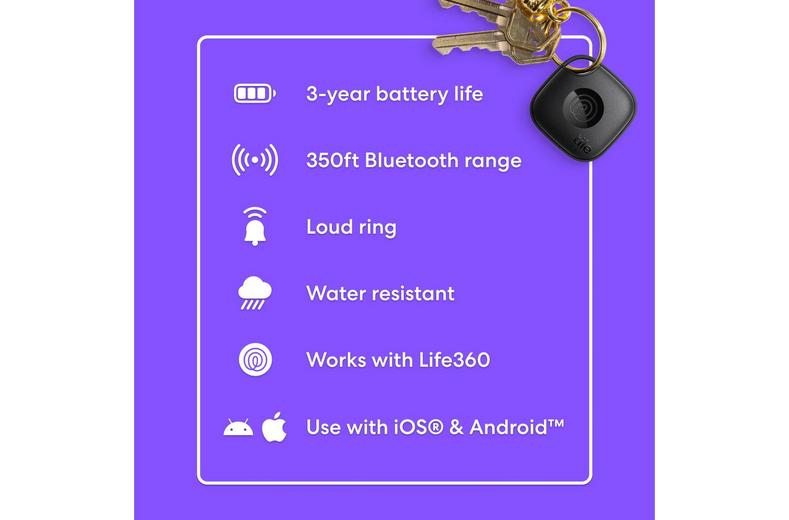 Tile by Life360 Mate (2024) - 1-Pack (Black) Tile by Life360 Mate (2024) - 1-Pack (Black)