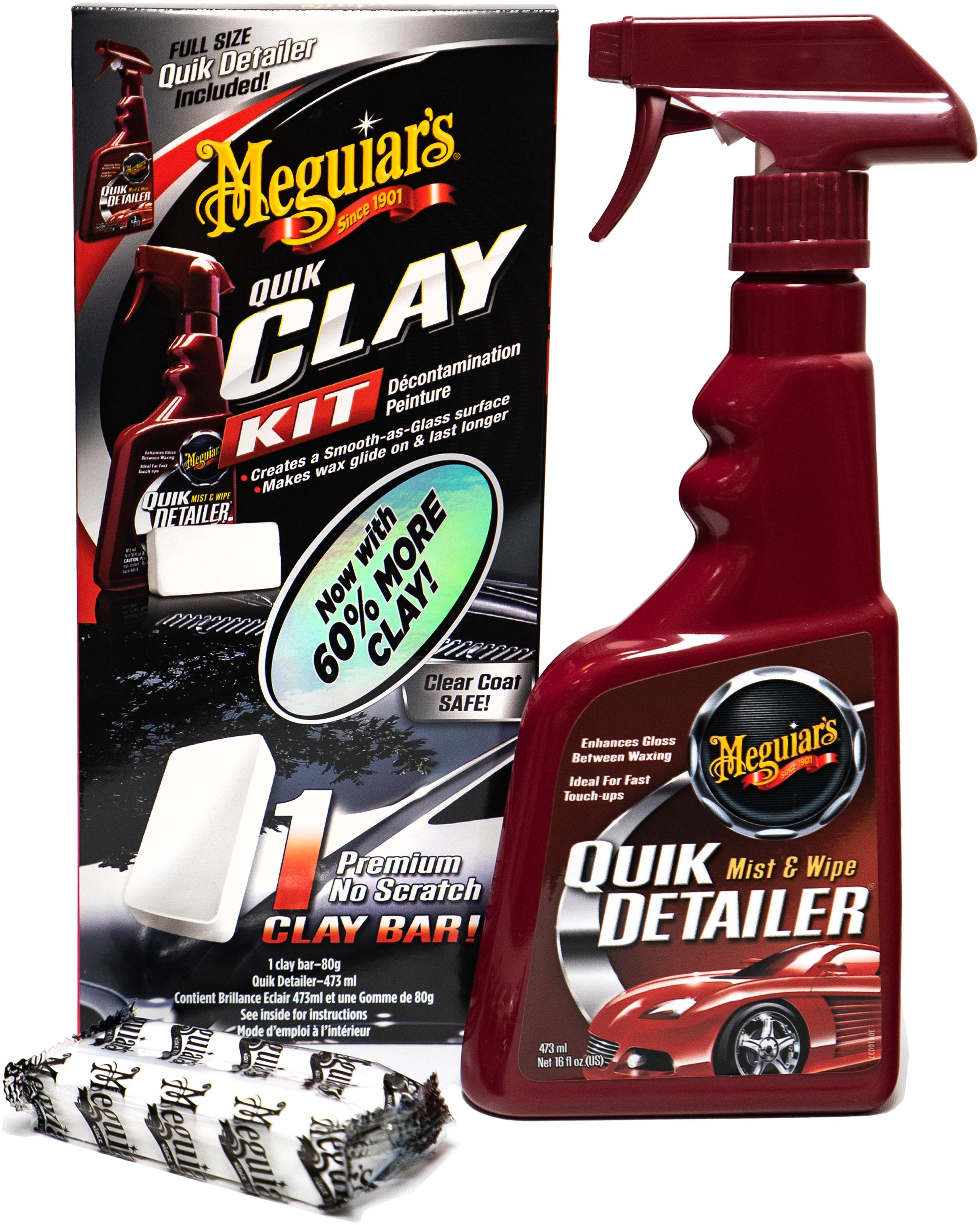 Kit Décontamination Peinture Meguiar's - Gomme Quik Clay + Brillance Éclair Pour Un Rendu Lisse Et Brillant