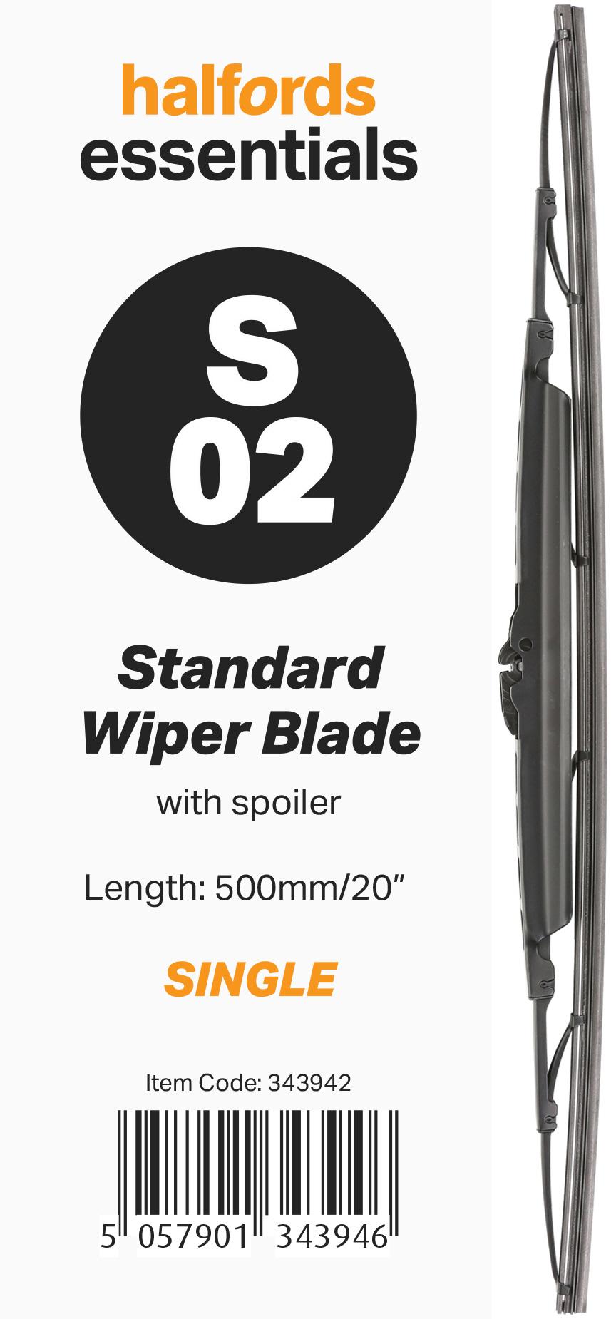Halfords Essentials Spoiler Wiper Blade S02 - 20 Inch