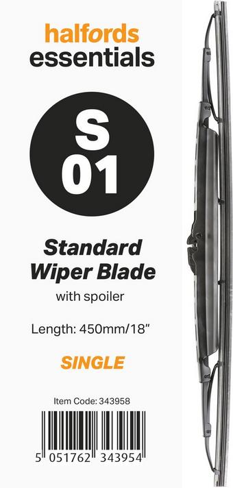 Halfords Essentials Spoiler Wiper Blade S01 - 18"