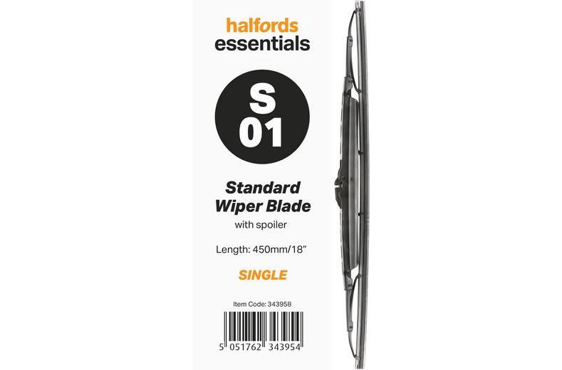 Halfords Essentials Spoiler Wiper Blade S01 - 18" Halfords Essentials Spoiler Wiper Blade S01 - 18"