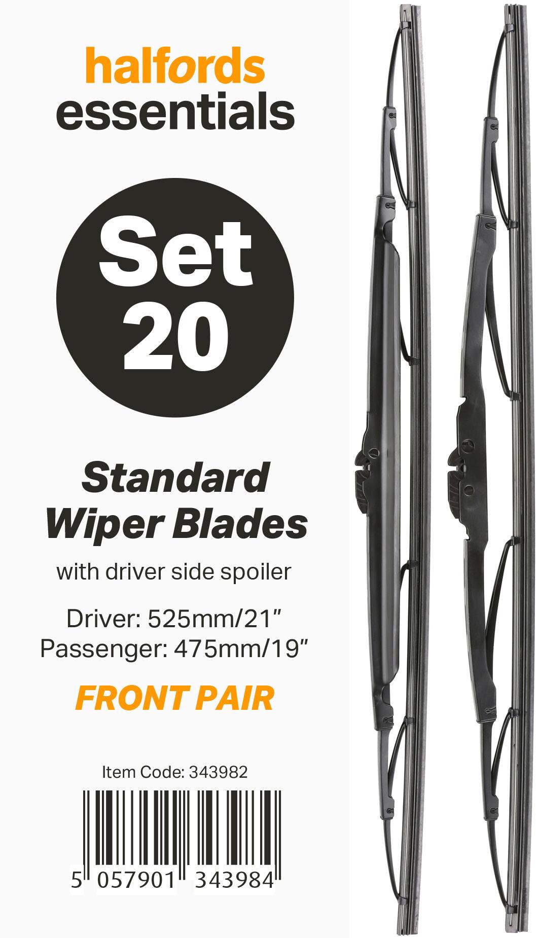 Halfords Essentials Wiper Blade Set 20