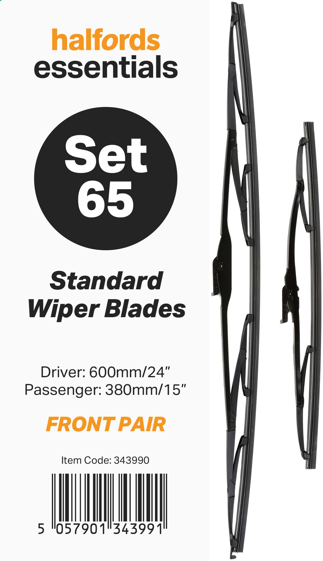 Halfords Essentials Wiper Blade Set 65