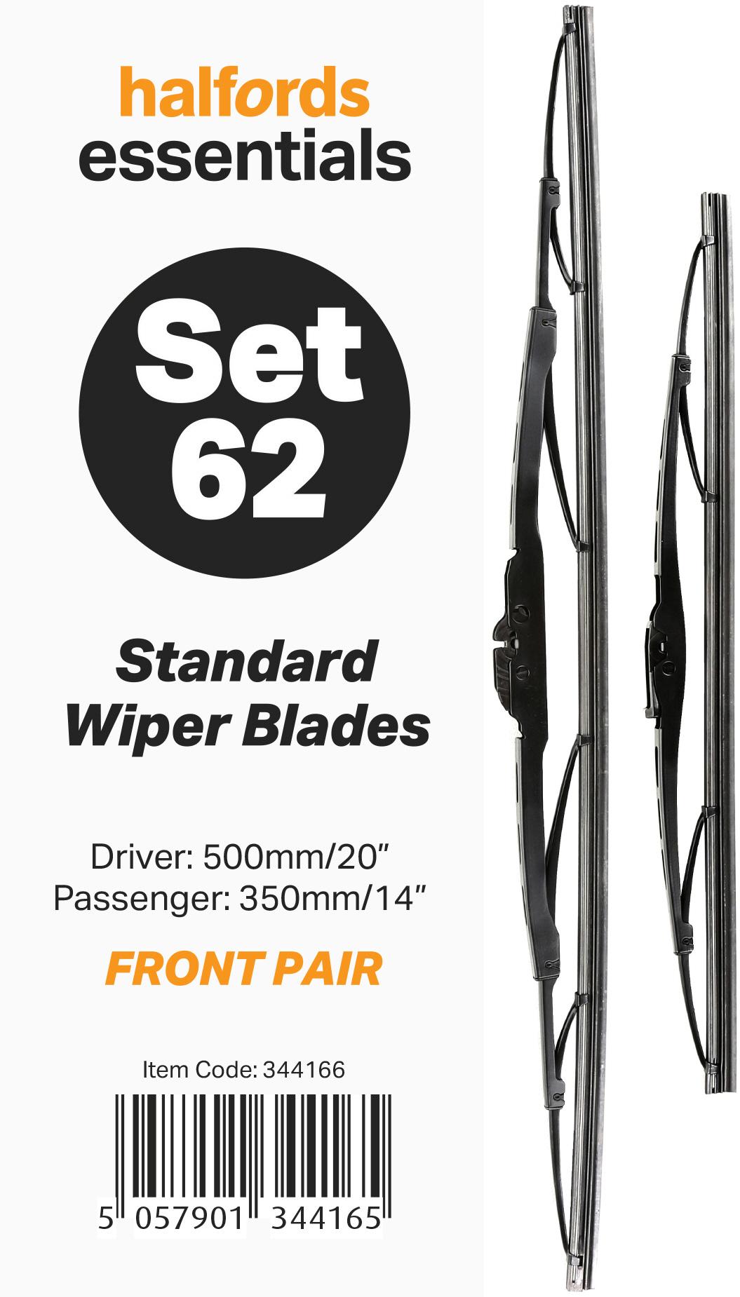 Halfords Essentials Wiper Blade Set 62