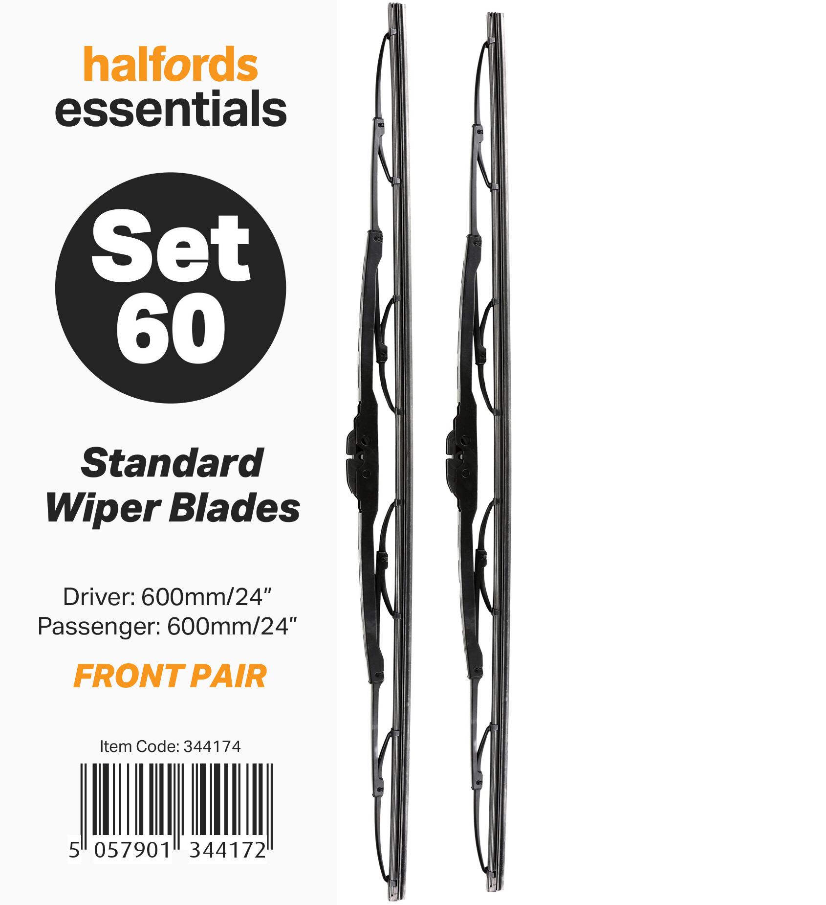Halfords Essentials Wiper Blade Set 60