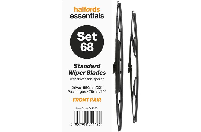 Halfords Essentials Wiper Blade Set 68 Halfords Essentials Wiper Blade Set 68