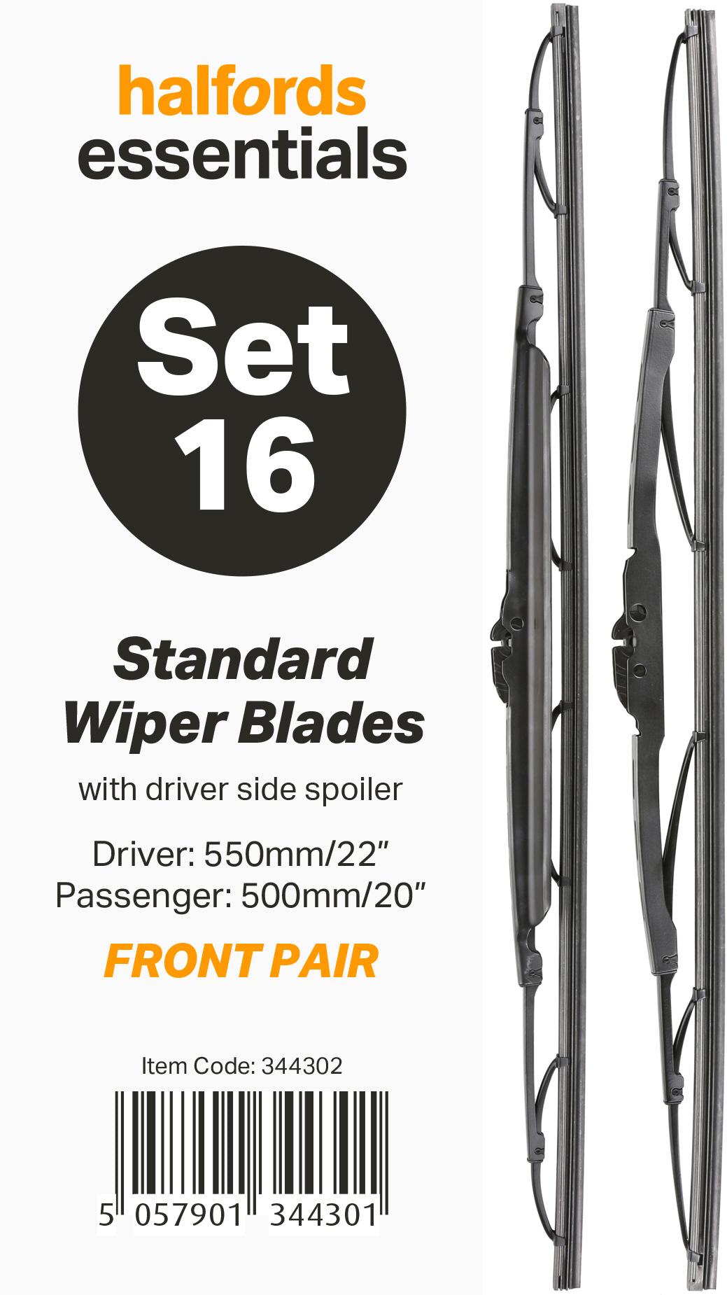 Halfords Essentials Wiper Blade Set 16